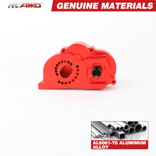 RCAWD Metal Center Gearbox & V2 Diff Assembly 1/10 LOSI Baja Rey RED | Eliminates center chassis flex. V2 diff upgrades handle massive off-road impacts, ensuring smooth continuous 4WD traction.