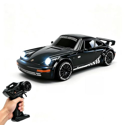 RC Drift Car, 1:20 4WD Full-Scale RC car, 20 km/h high-Speed RC car with Lights, Extra Racing Tires, Suitable for Adults and Boys(Gun Gray)