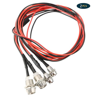 8 LED Light Set LED Headlight for 1:10 Scale RC Car,4 White Headlights & 4 Red Taillight Kit