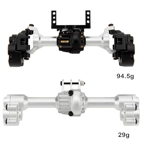 MEUS RACING Ascent 18 Axle Housing with Diff Covers and Steering Knuckles for for Redcat Ascent-18 Apex Upgrades 1/18 RC Crawler (Silver) - color: Silver