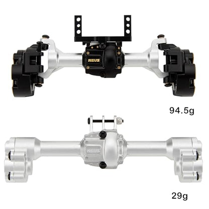 MEUS RACING Ascent 18 Axle Housing with Diff Covers and Steering Knuckles for for Redcat Ascent-18 Apex Upgrades 1/18 RC Crawler (Silver) - color: Silver