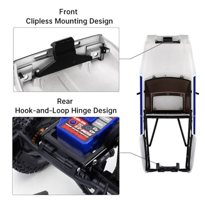 INJORA IR60 Pickup Hard Body Shell for TRX4M Defender Bronco (Blue White) - color: Blue White