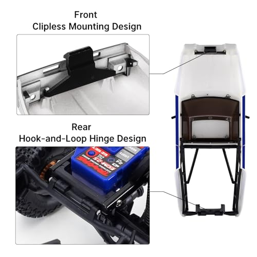 INJORA IR60 Pickup Hard Body Shell for TRX4M Defender Bronco (Blue White) - color: Blue White