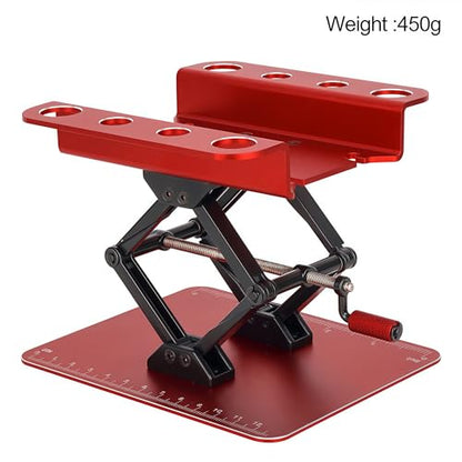 RC Car Stand, Aluminum Liftable Adjustable RC Car Work Stand, Repair & Display RC Stand for Traxxas TRX4 Axial Arrma Redcat Losi 1/8 1/10 1/12 1/14 1/16 1/18 1/24 RC Car (Red) - color: Red
