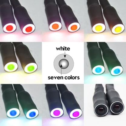 RC Car 2 LEDs Angel Eyes & Demon Eyes LED Light Headlights 10mm Outer Diameter Lamp for 1/10 RC Model Car Crawler Truck Racing Car Headlamps (Inner Multicolor+Outer White) - color: Inner Multicolor+Outer White