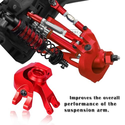 Upgrades Part for 1/10 Senton/Granite/BigRock/Vorteks 3S Blx MEGA550 4X4,Aluminum Front Steering Block Knuckles C-Hubs Caster Blocks Rear Hubs Hops Up,AR330442 AR330467 AR330469,Red - color: Upgrades (Red)