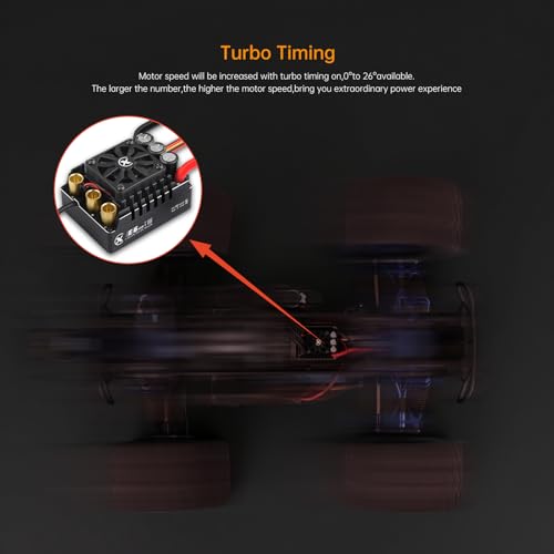 XC E6Pro Sensored Brushless ESC for 1/6 RC Car,3-8S 300A | Bluetooth APP Programming,6.0V/7.4V/8.4V BEC,Turbo Timing,Multiple protection,Smart Fan,Bashing - size: E6PRO