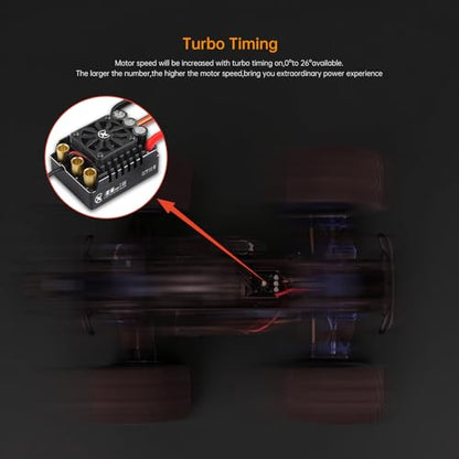 XC E6Pro Sensored Brushless ESC for 1/6 RC Car,3-8S 300A | Bluetooth APP Programming,6.0V/7.4V/8.4V BEC,Turbo Timing,Multiple protection,Smart Fan,Bashing - size: E6PRO