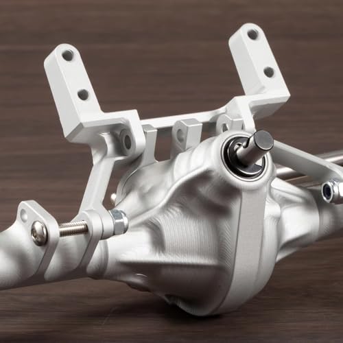 Machined Aluminum Straight Axle Set with SOA Servo Mount Black Silver Anodized for Axial SCX10 II VS4-10 1/10 RC Rock Crawler (Silver Front Axle) - color: Silver Front Axle