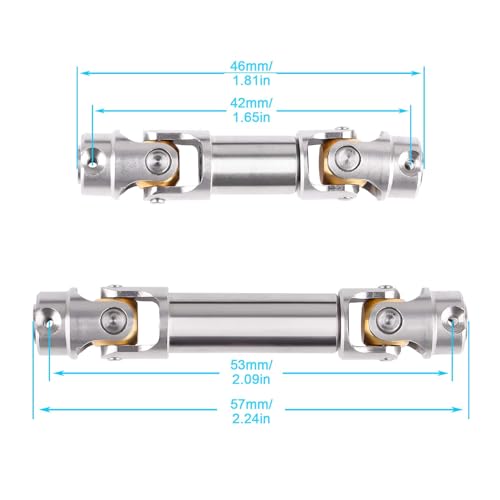 Hobbypark Drive Shafts Steel Metal for TRX4M 1/18 RC Crawler Upgrades Front Rear Center Shaft 2 Pieces