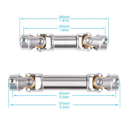 Hobbypark Drive Shafts Steel Metal for TRX4M 1/18 RC Crawler Upgrades Front Rear Center Shaft 2 Pieces