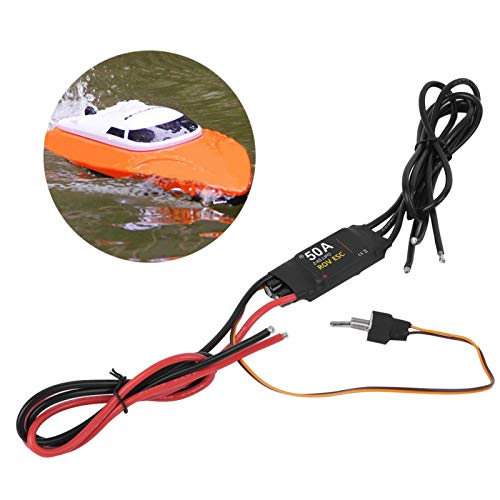 RC ESC, Waterproof Electric Speed Control Brushless ESC 50A 2‑6S Compatible with 24V RC Boat Model Underwater Thruster