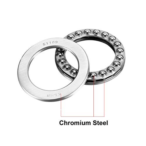 uxcell 51109 Thrust Ball Bearings 45mm x 65mm x 14mm Chrome Steel ABEC3 Single Row Roller 2pcs - size: 45mmx65mmx14mm