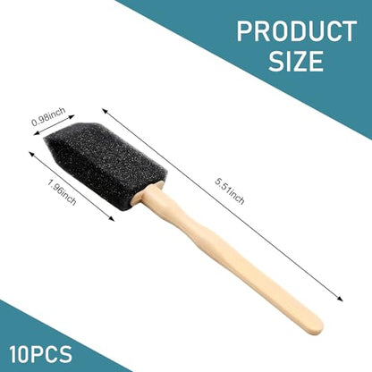 10 PCS Car A/C Vent Cleaning Brushes, 5.51" x 0.98" Sponge Duster with Handle, Scratch-Resistant Car Cleaning Brush, Universal Exterior and Interior Detail Cleaning Tool for Cars (Black)