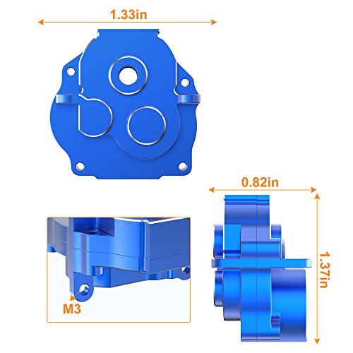 RC Gearbox, Drop-in Gearbox Upgrade Part for 1/18 TRX-4M | Aluminum Alloy Gearbox Housing, Hardened Steel Gears Assembly, Pinion Gear, Ready to Install, Blue