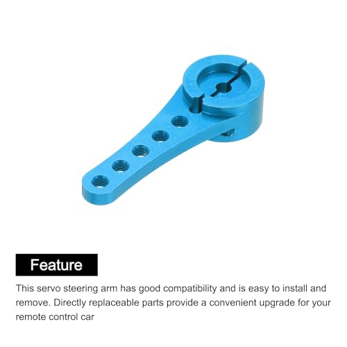 MECCANIXITY 2 Pcs Aluminum Servo Horn Long 25T Steering Arm 46mm Length Sky Blue Suitable for DIY RC Car/Boat/AirplanesBoat Model Accessories with M2.5 Screws - color: Sky Blue