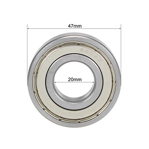 uxcell 6204ZZ Deep Groove Ball Bearings Z2 20mm X 47mm X 14mm Double Shielded Carbon Steel 2pcs - size: 20mmx47mmx14mm