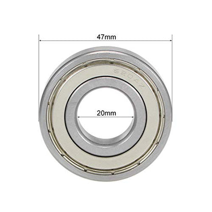 uxcell 6204ZZ Deep Groove Ball Bearings Z2 20mm X 47mm X 14mm Double Shielded Carbon Steel 2pcs - size: 20mmx47mmx14mm