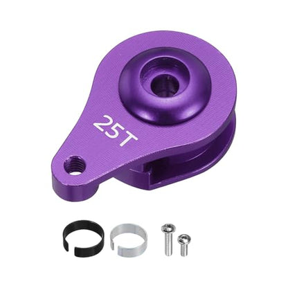 MECCANIXITY 1pcs 25T Servo Horn Arm Adjustable 1 Hole High-Torque Aluminum Alloy Servo Arm for 1/10 RC Model Car Truck Robot Boat Airplane, Purple - color: Purple