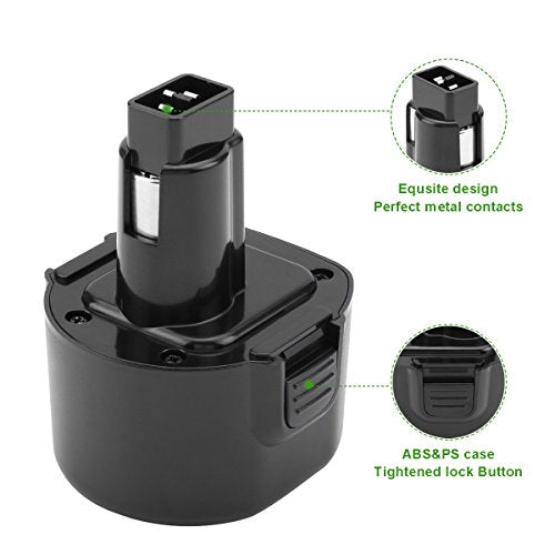CREABEST 2Packs 9.6V 3.5Ah Ni-MH for Dewalt Replacement Battery DW9062 Dw9061 DW926 DC750KA DW955K DW955 DW926K-2 DW926K DW902 DW050 DE9062 DE9061 DE9036 DW955K-2 DW050K Black & Decker PS120 | DW9061 DW926 DC750KA DW955K DW955 DW926K-2 DW926K DW902 DW050