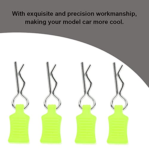 4pcs Universal RC Car Body Clips with Pull Tabs Pins for 1/8 1/10 /12 RC Car Shell Replacement Parts (Yellow Green) - color: Yellow Green