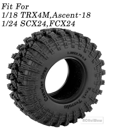1.3" RC Crawler Tire Skins,Multi-Terrain Soft Sticky Rubber Tires(70 * 26mm) for TRX4 SCX24 FCX24 Ascent-18 1/18 1/24 Off-Road RC Car Upgrade Parts,4PCS (Style C) - style: StyleC(4PCS)