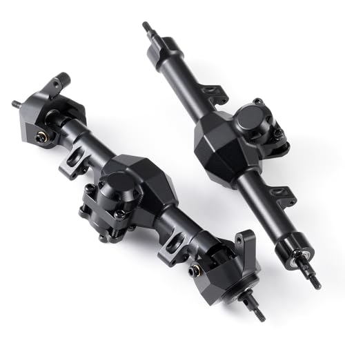 MOHERO SCX24 Front & Rear Complete Axles Set Stock Length for Axial SCX24 Deadbolt Bronco JLU C10 Gladiator Base Camp Power Wagon 1/24 RC Crawler Car Upgrade Parts - color: Standard