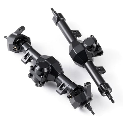 MOHERO SCX24 Front & Rear Complete Axles Set Stock Length for Axial SCX24 Deadbolt Bronco JLU C10 Gladiator Base Camp Power Wagon 1/24 RC Crawler Car Upgrade Parts - color: Standard