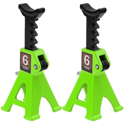 4Pcs ShareGoo 1/24 RC Scale Toy Decoration Metal RC Mini Toy Jack Stands Simulation Compatible with 1/18 1/24 RC Crawler SCX24 AX24 TRX4M FCX24 RC Crawler Car (Green) - color: Green