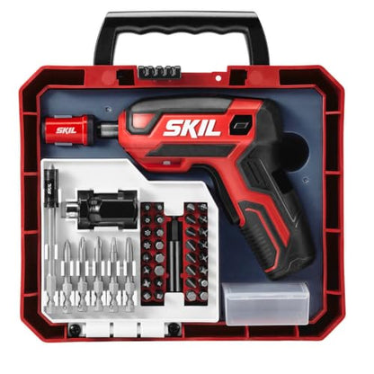 SKIL Rechargeable 4V Cordless Pistol Grip Screwdriver with 42pcs Bit Set, USB Charger and Carrying Case - SD5618-03 - style: 4V Pistol Grip Screwdriver_42pc Set