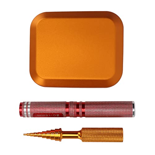 RC Repair Tools Kit, Punch Cross Wrench Body Reamer Set for Remote Control Model Upgrade Maintenance, Aluminum Alloy Stainless Steel RC Car Part with Magnetic Screw Tray, Universal (Gold) - color: Gold