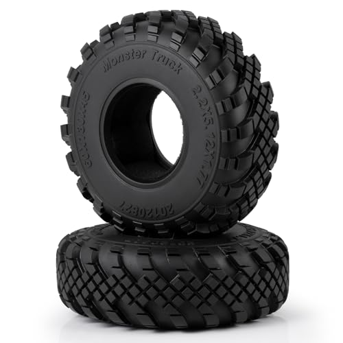 2.2" Super Grip Soft Rubber Slingers Grappler Mud Wheels Tyres | 4pcs 2.2 inch All Terrain Crawler Tires for 1/10 Scale Rock Crawler Car Axial SCX10 90047 D90 TF2 Tamiya CC01 TRX4