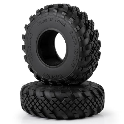 2.2" Super Grip Soft Rubber Slingers Grappler Mud Wheels Tyres | 4pcs 2.2 inch All Terrain Crawler Tires for 1/10 Scale Rock Crawler Car Axial SCX10 90047 D90 TF2 Tamiya CC01 TRX4