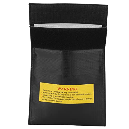 Fireproof Lipo Battery Storage Bag, Heat Resistant Charging Pouch for Drone and RC Aircraft Batteries