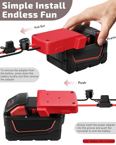 4-Pack 18V for Milwaukee M18 Battery Adapter for Power Wheels Battery Upgrade Conversion Kit with Switch Fuses Wire Connectors 12AWG Wire Power Tool Drill Battery Converter Adapter for DIY RC Car, Etc - size: 4-Pack with Switch