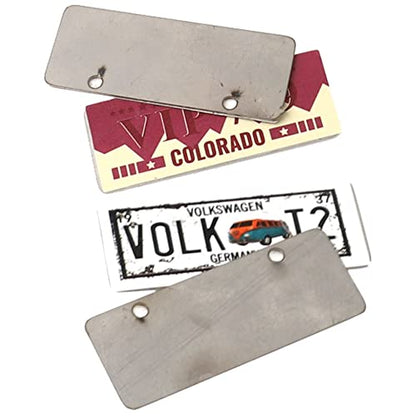4PCS HIRCQOO Metal RC Car License Plate Kit Decorations Accessories Compatible with Traxxas TRX-4 Tamiya CC01 Axial SCX10 D90 1/10 RC Crawler Car (VIP769+VOLKT2) - style: VIP769+VOLKT2