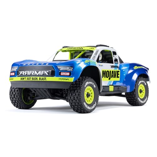 ARRMA Mojave GROM 4x4 RC Desert Truck, RTR, Blue/White | Smart Small Scale, Battery and Charger Included, ARA2104T2 - color: Blue