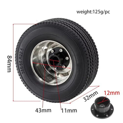 RC Cars Spare Parts Compatible with Tamiya 1/14 RC Truck Cars Upgrade Parts Spare Accessories for Universal Metal Wheel Rim Tire Set(Front) - size: Front