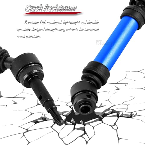 RC #45 Steel Front Rear Driveshaft/Drive Shaft Upgrades Part for 1/10 Slash,Rustler,Stampede,Jat0 4WD 4X4 VXL,F0rd F15O Rapt0r R 4WD,CVD Axles with Hex(#9051#9052) Navy Blue - color: Navy Blue-(Upgrades）