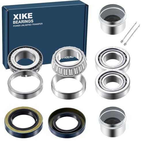 XiKe 30205 Trailer Bearings Wheel Hub Kit, 2 Sets, Fits for 25mm Axles, | Includes 473551 Seal and OD 52mm Dust Cover and Cotter Pin. - size: 30205 + Seal ID 1.250, style: Pack 2 Set
