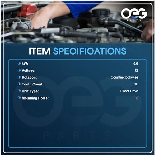 OEG Parts New Starter Compatible with Briggs V Twin Cylinder HD 108mm OAL 14HP 16HP 18 HP 1996-1998 399928, 498148, 495100, SBS0009, 41022010, 41022010R