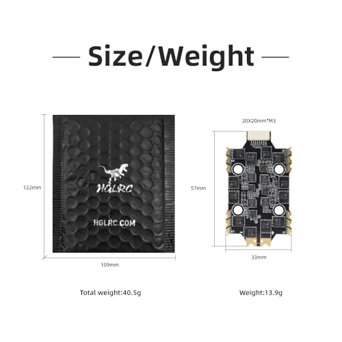 HGLRC 60A 4IN1 6S BLS 2-6S MINI M3 ESC, Supports DShot600/300 Digital Protocols for FPV Racing Drone Freestyle