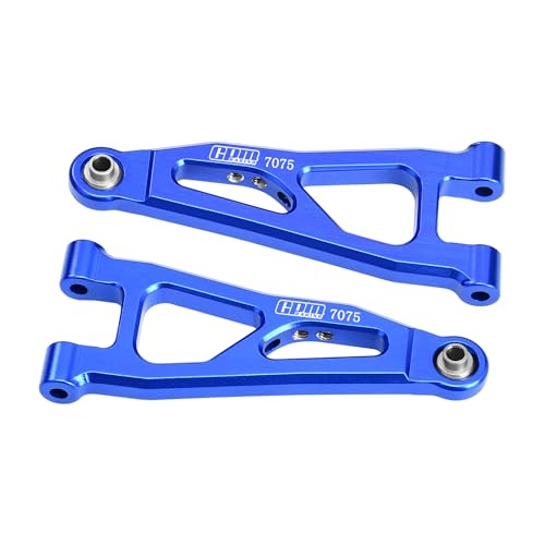 7075 Aluminum Front Lower Suspension Arms Set for ARRMA Granite Grom Typhon Grom Quake Grom Gorgon Grom, Heavy Duty CNC Machined RC Car Suspension Upgrade Accessories，Blue - color: Blue