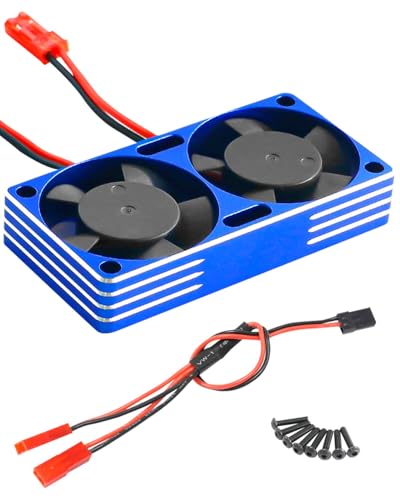 RC Heat Sink 22000rpm Motor Fan 3.5V-8.4V Cooling Fan fit 540 550 3650 3660 3670 Brushless Engine Motor 3010 Update Parts for 1/7 1/8 1/10 RC Car Truck Buggy Crawler,Navy Blue - color: Navy Blue (22000rpm Motor Fan)