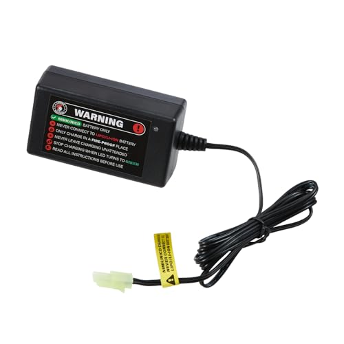 Lancer Tactical Smart Charger for 8.4V–9.6V NiMH Battery Packs, Compatible with Airsoft Guns, RC Cars, and RC Airplanes, Mini Tamiya & Standard Tamiya Connectors