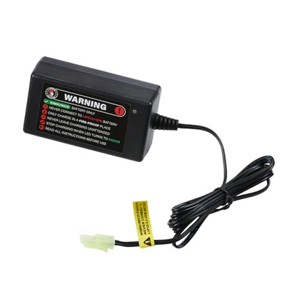 Lancer Tactical Smart Charger for 8.4V–9.6V NiMH Battery Packs, Compatible with Airsoft Guns, RC Cars, and RC Airplanes, Mini Tamiya & Standard Tamiya Connectors