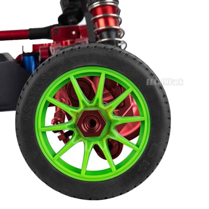 RC Highway Tires Wheel for 1/8 Typhon 6s BLX,1/7 Infraction 6S BLX/Limitless,RC Drift Off Road Buggy Rally Truck Wheels and Tires,4PCS RC High Speed Wheel Highway Rubber Tires,Green - color: Green - (4pcs High Speed Wheel)