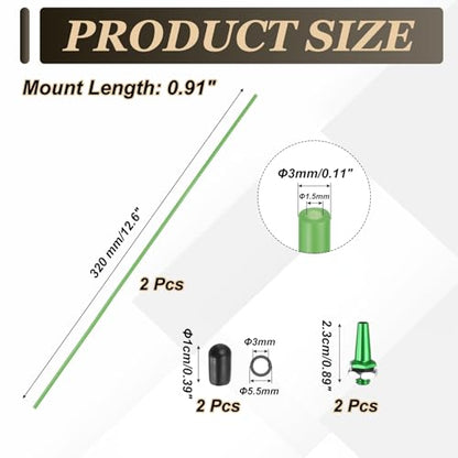 uxcell 320mm Plastic Protection Antenna Tube, RC Antenna Tube with Mount and Cap for RC Car Boat Drone Receiver(Green, 2 Pcs) - color: Green, size: 320mm