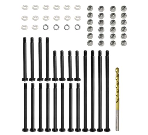 Hardened Steel Front Rear Suspension Arm PIN 7740 7741 7742 for 1/5 X-MAXX 6S 8S 1/6 XRT RC Car Upgrades（Black）