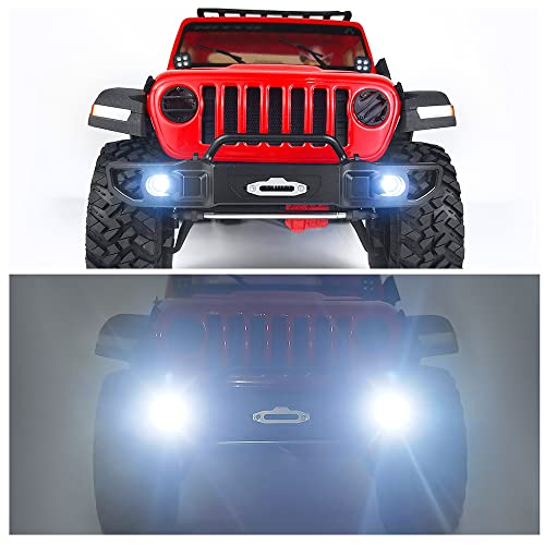 MOHERO Metal RC Front Bumper with Lights for 1/10 Axial SCX10 III AXI03006 Gladiator AXI03007 Wrangler RC Crawler Car Accessories